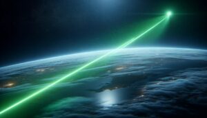 High Power Laser Pointer Visibility in the vacuum of space.